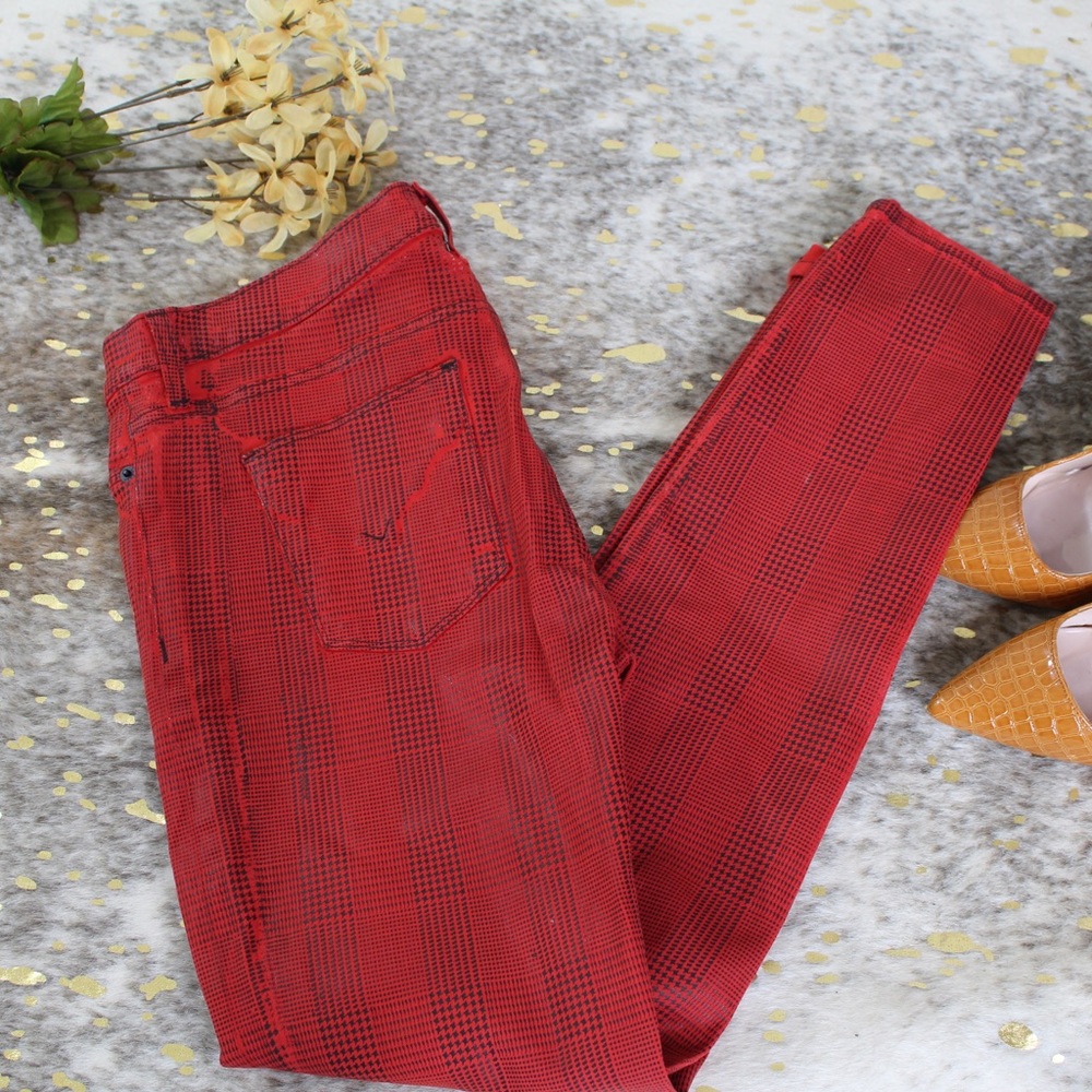 HUDSON PANTS RED PLAID